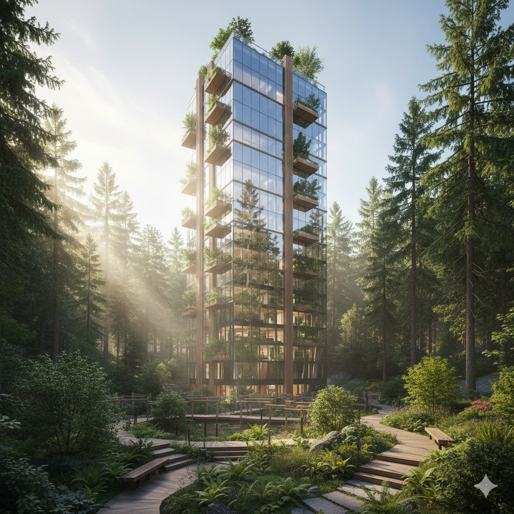 Close-up view of perforated metal screen and glazing