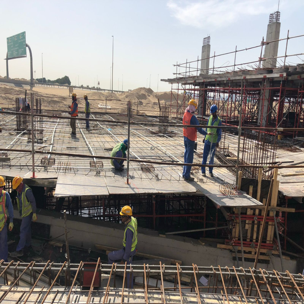 Interior view of the roof truss structure