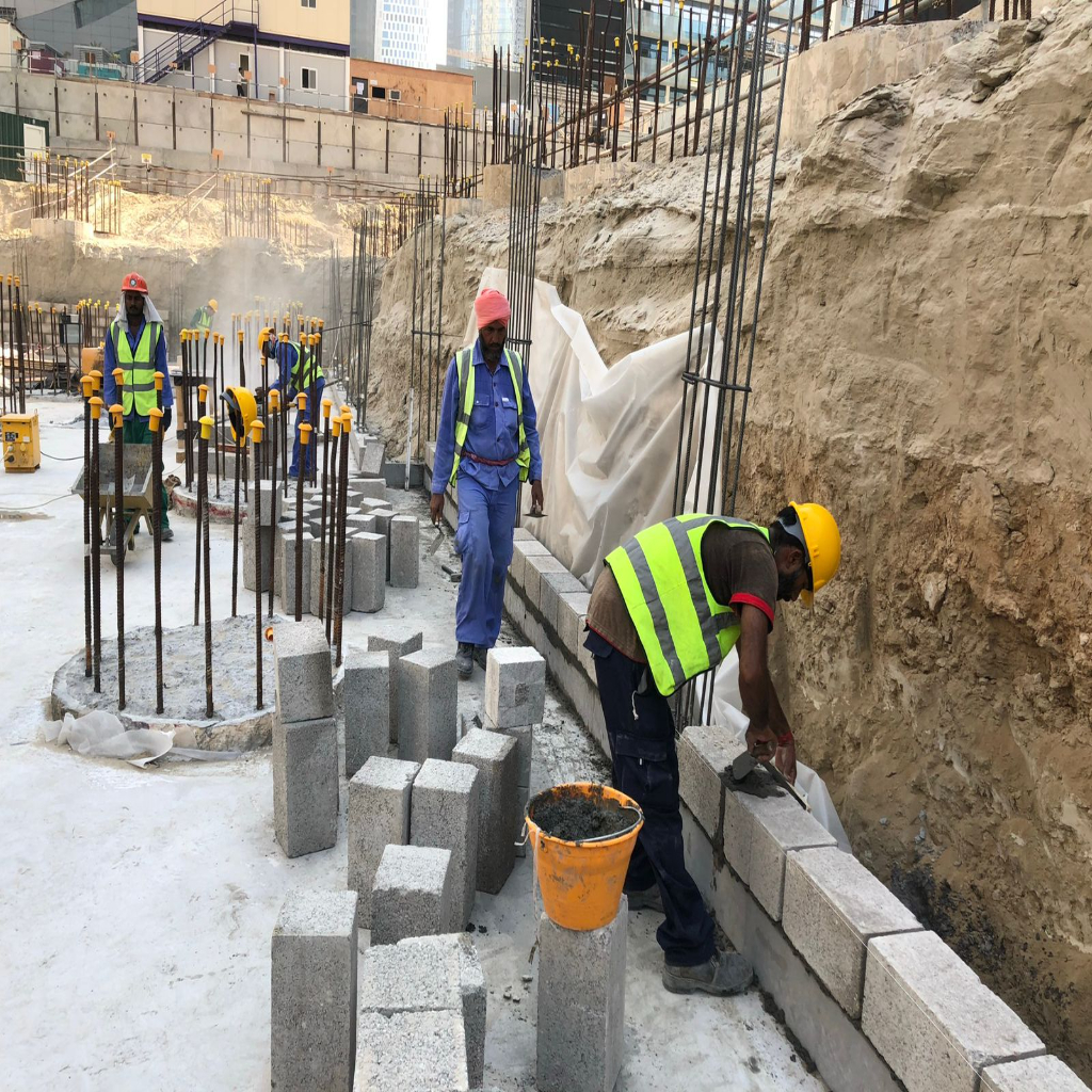 Close-up of the building's facade